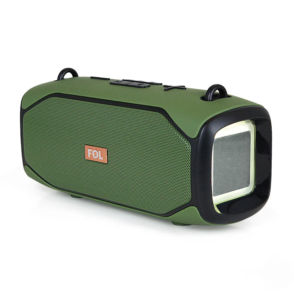 FOL FS-S227 Bocina Bluetooth Recargable de 20W con Luz RGB y Correa Desmontable