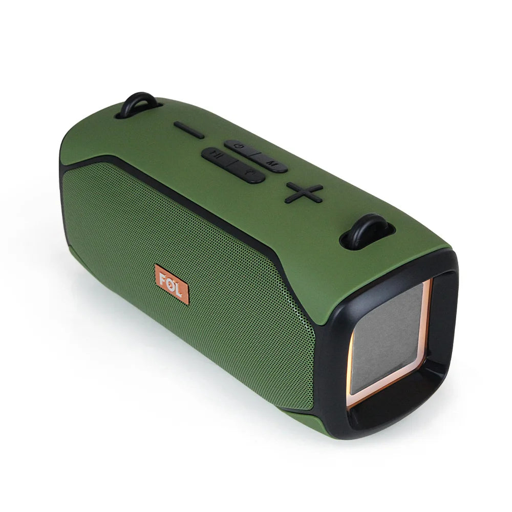 FOL FS-S227 Bocina Bluetooth Recargable de 20W con Luz RGB y Correa Desmontable