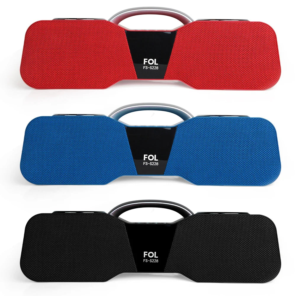 FOL FS-S228 Bocina Bluetooth Portátil Recargable de 20W con Luz RGB y Pantalla Informativa