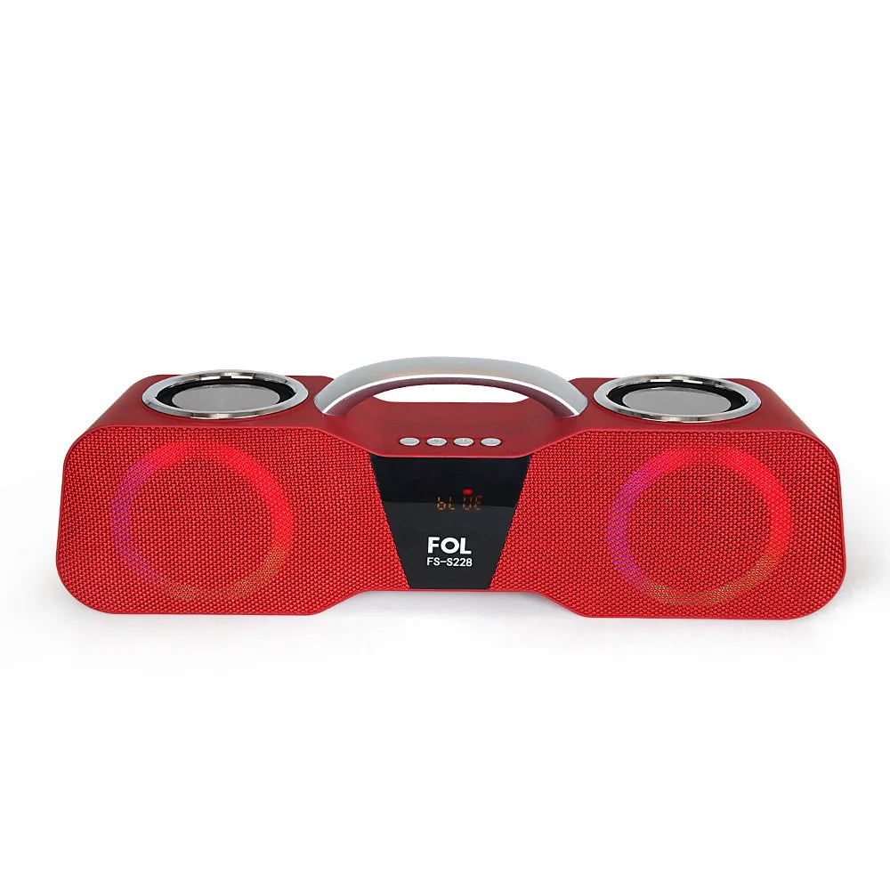 FOL FS-S228 Bocina Bluetooth Portátil Recargable de 20W con Luz RGB y Pantalla Informativa