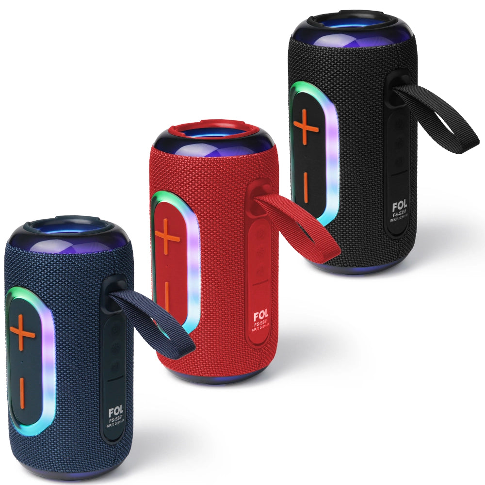 FS-S251 Bocina TWS Recargable de 16W con Luz RGB y Correa Integrada