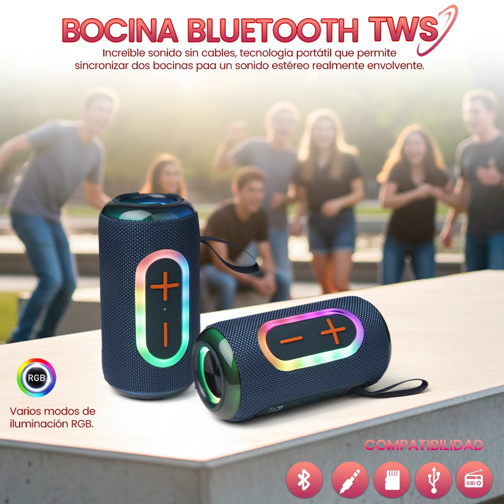 FS-S251 Bocina TWS Recargable de 16W con Luz RGB y Correa Integrada