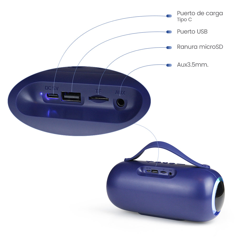 FS-S261 Bocina Bluetooth Recargable de 20W con Luz RGB