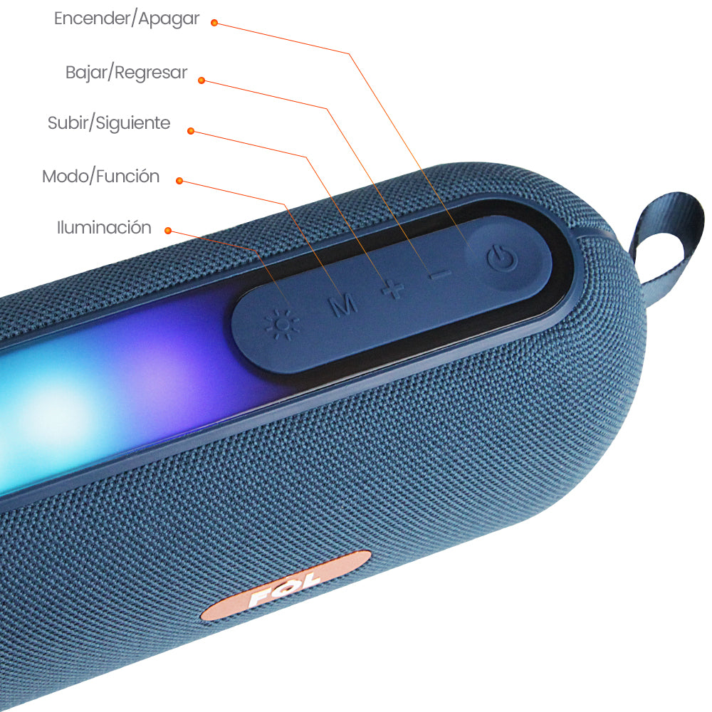 FS-S262 Bocina Bluetooth de 20W con Luz RGB y Sonido Estéreo