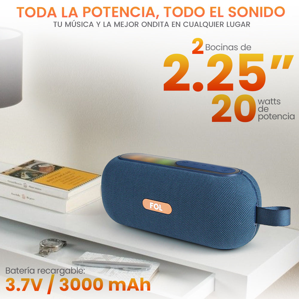 FS-S262 Bocina Bluetooth de 20W con Luz RGB y Sonido Estéreo