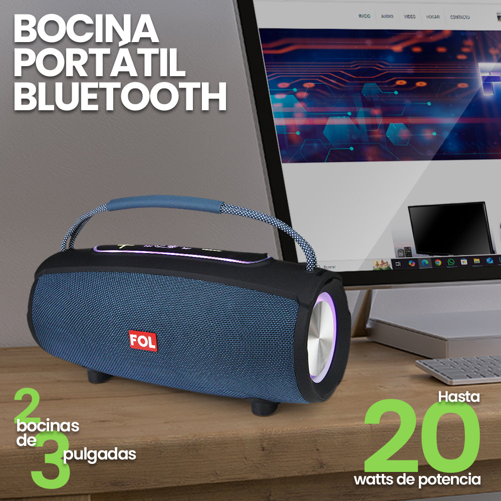 FS-S264 Bocina TWS Recargable de 20W con Luz RGB y Agarradera Integrada