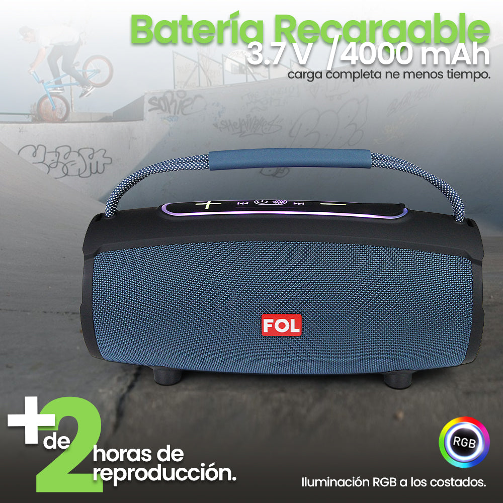 FS-S264 Bocina TWS Recargable de 20W con Luz RGB y Agarradera Integrada