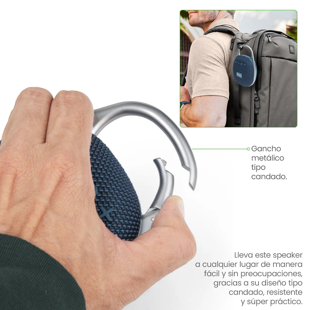 FS-S521 Bocina Bluetooth TWS Recargable con Manos Libres y Gancho de Sujeción