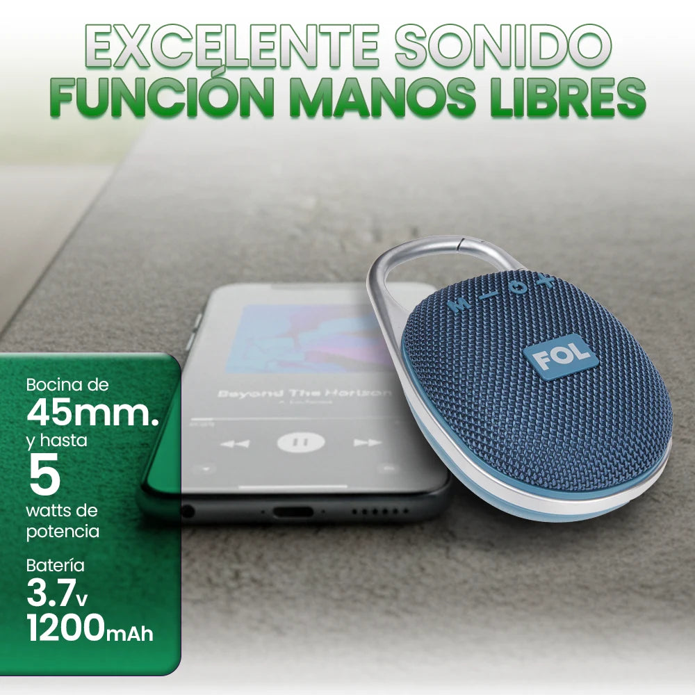 FS-S521 Bocina Bluetooth TWS Recargable con Manos Libres y Gancho de Sujeción