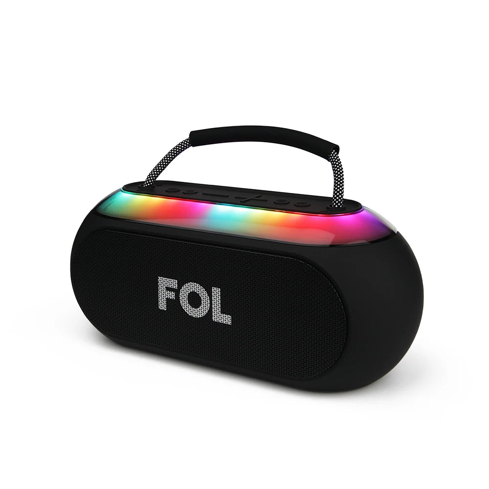 FS-S621 Bocina Bluetooth TWS Portátil de 16W con Luz RGB y Correa Integrada