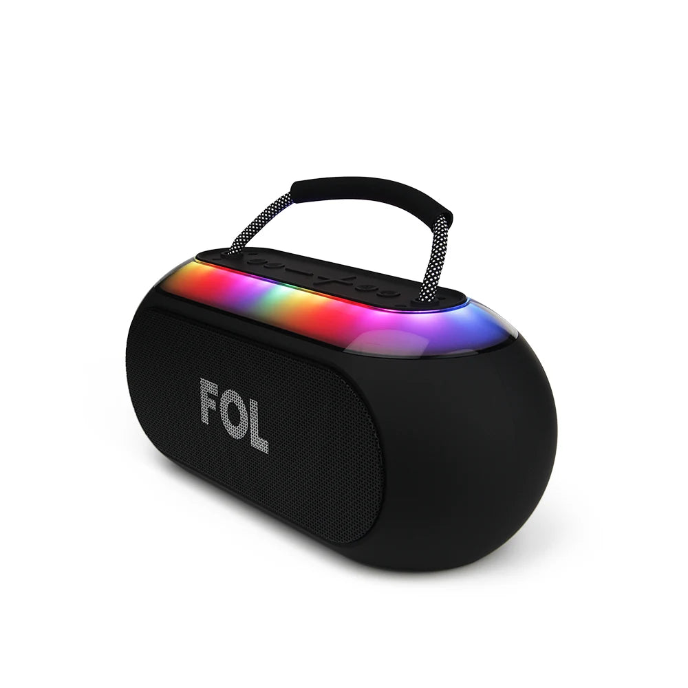 FS-S621 Bocina Bluetooth TWS Portátil de 16W con Luz RGB y Correa Integrada
