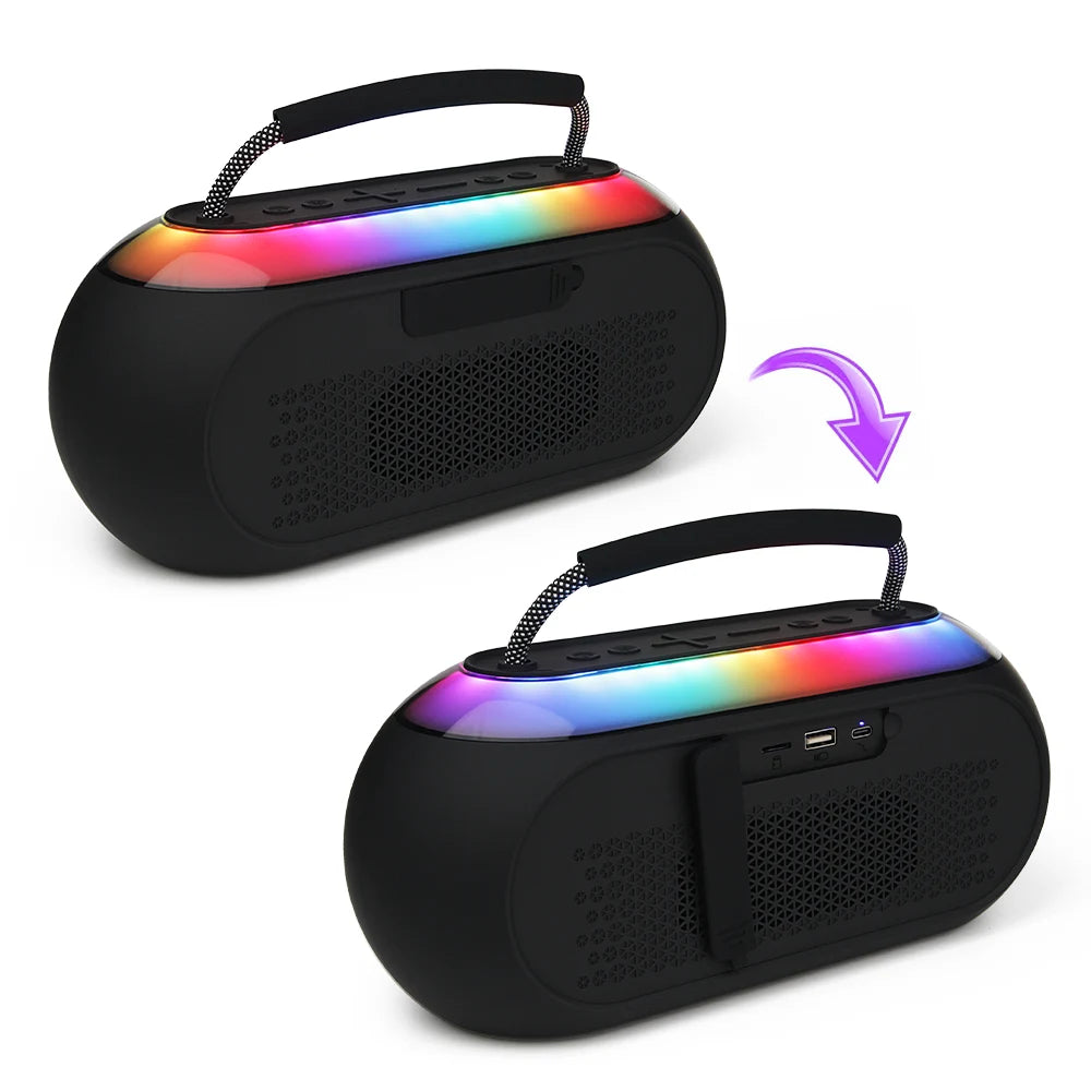 FS-S621 Bocina Bluetooth TWS Portátil de 16W con Luz RGB y Correa Integrada