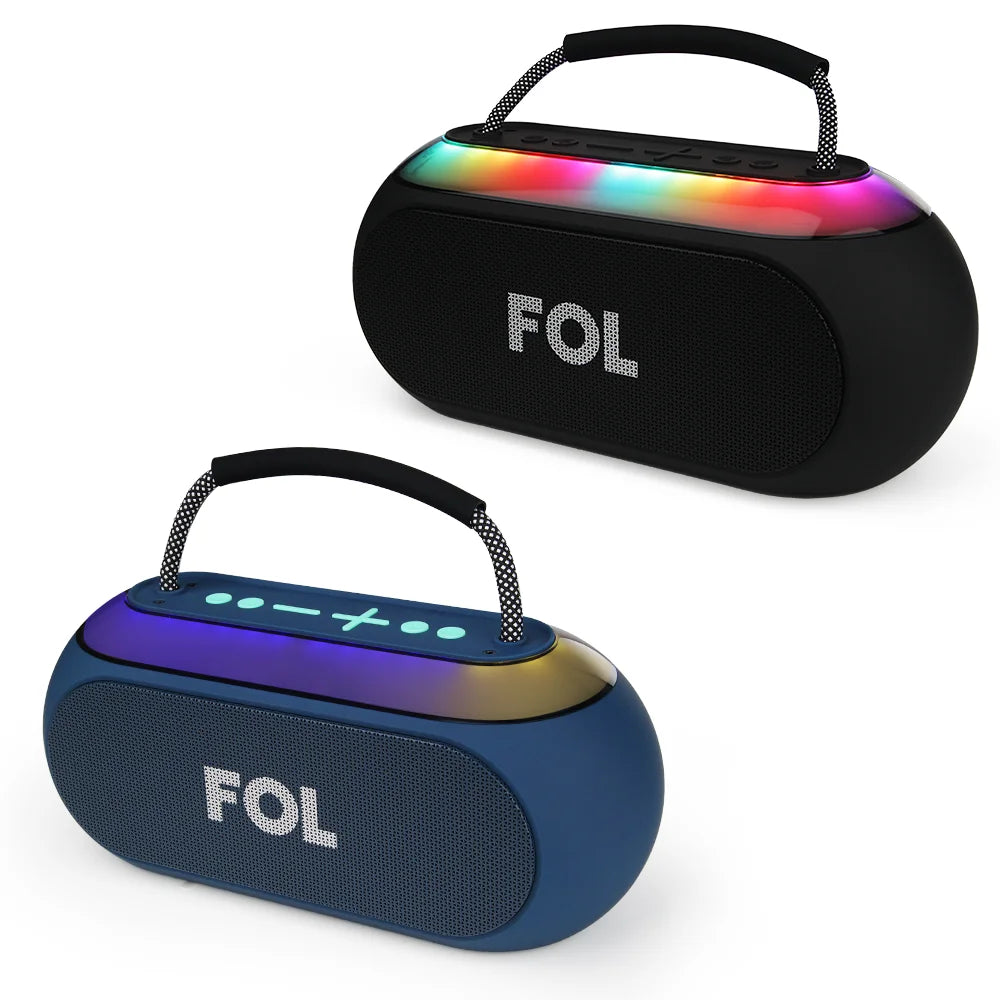 FS-S621 Bocina Bluetooth TWS Portátil de 16W con Luz RGB y Correa Integrada