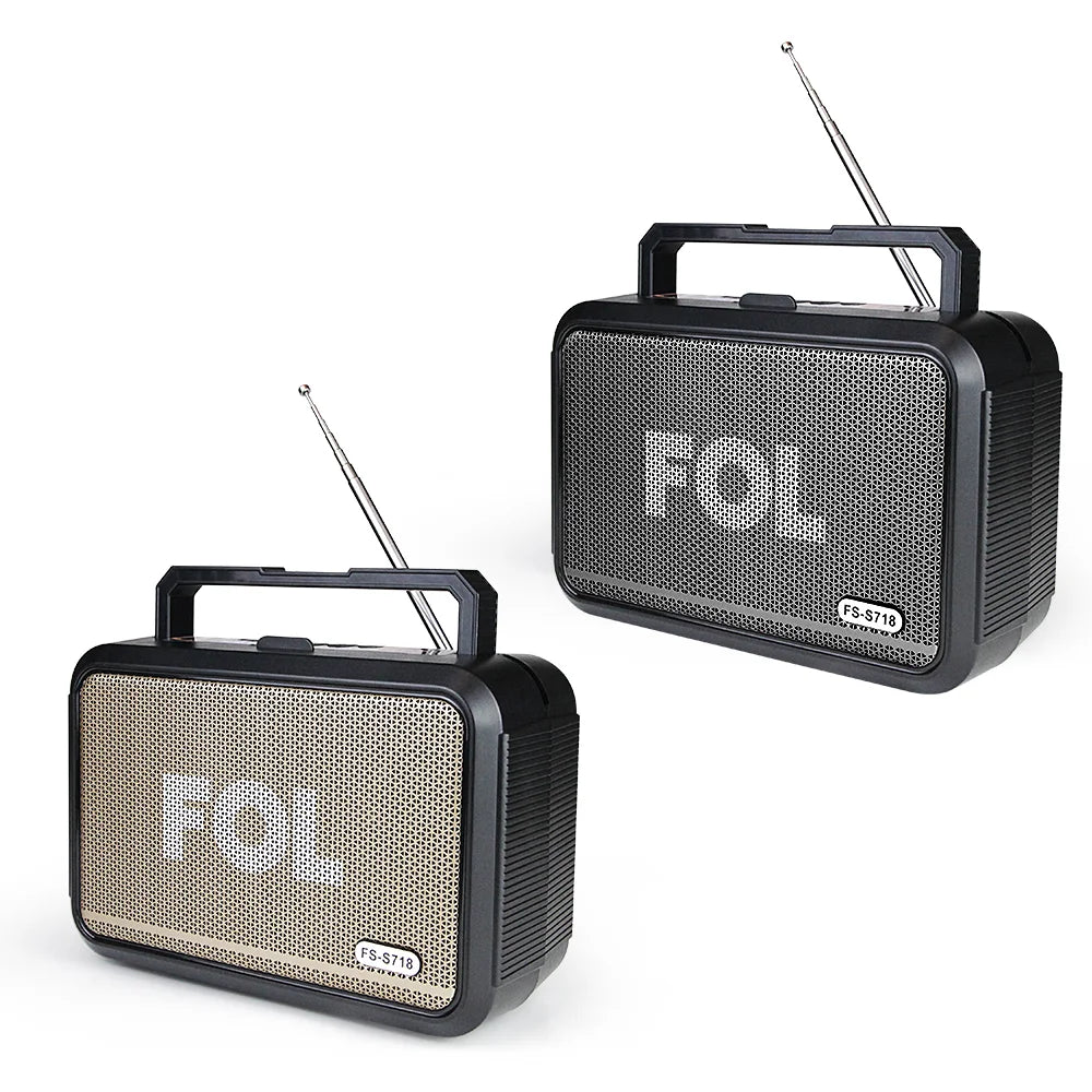 FS-S718 Bocina Bluetooth Portátil de 10W con Paneles Solares y Lámpara Integrada