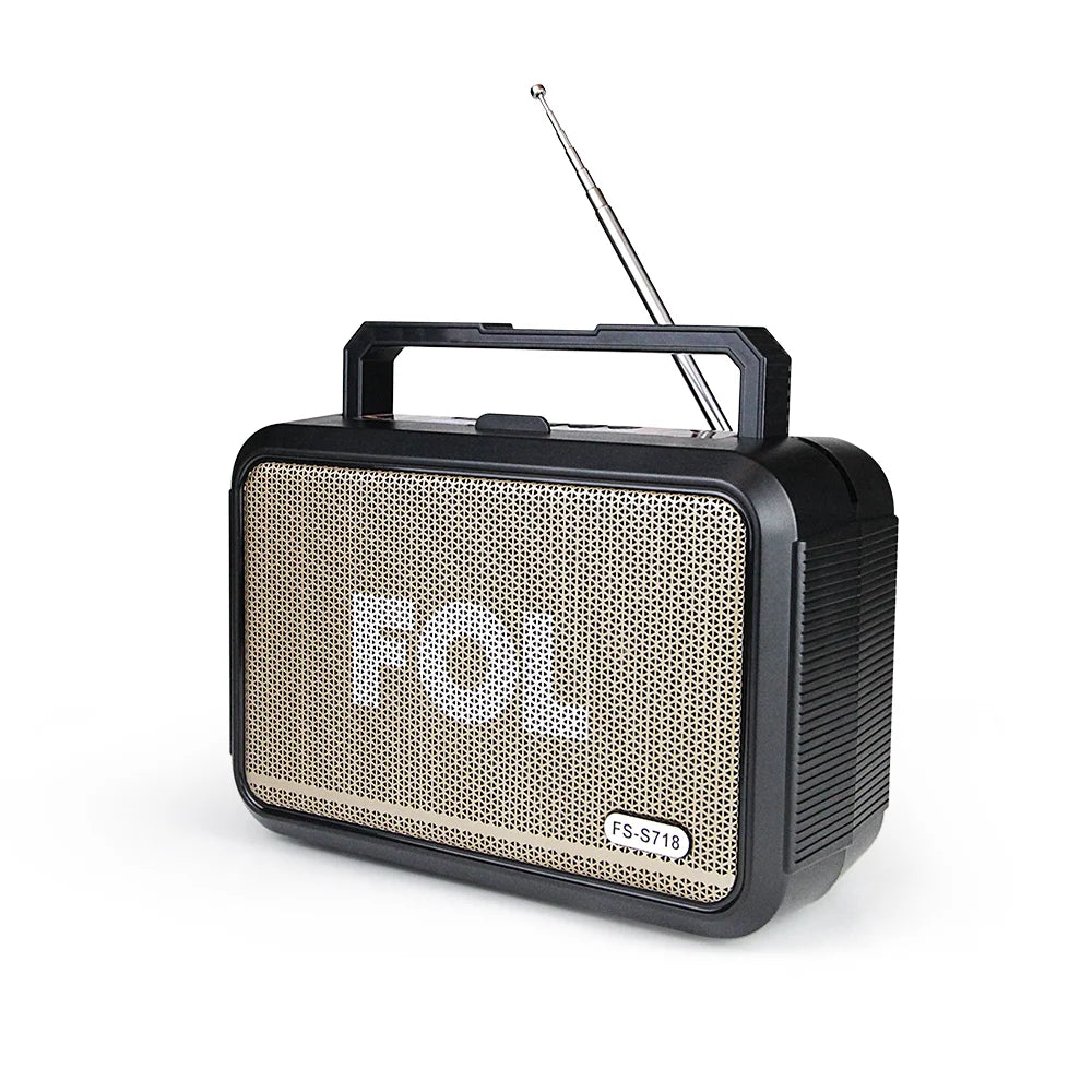 FS-S718 Bocina Bluetooth Portátil de 10W con Paneles Solares y Lámpara Integrada