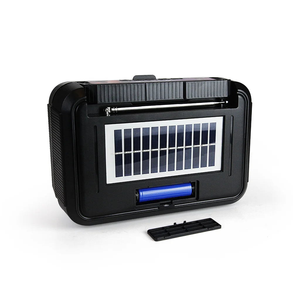 FS-S718 Bocina Bluetooth Portátil de 10W con Paneles Solares y Lámpara Integrada