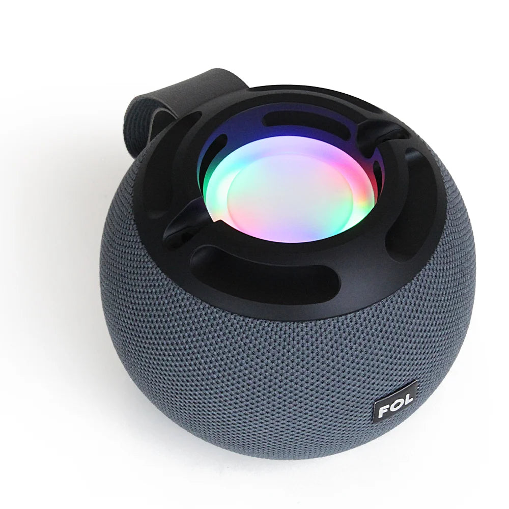 FS-S985 Bocina Bluetooth TWS Recargable de 10W con Manos Libres, Luz RGB y Correa de Cuero