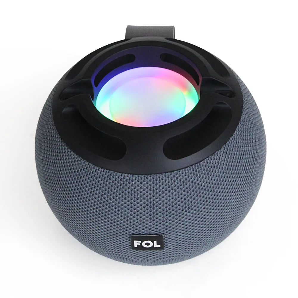 FS-S985 Bocina Bluetooth TWS Recargable de 10W con Manos Libres, Luz RGB y Correa de Cuero