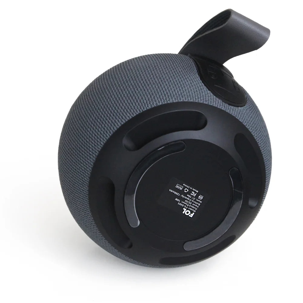 FS-S985 Bocina Bluetooth TWS Recargable de 10W con Manos Libres, Luz RGB y Correa de Cuero