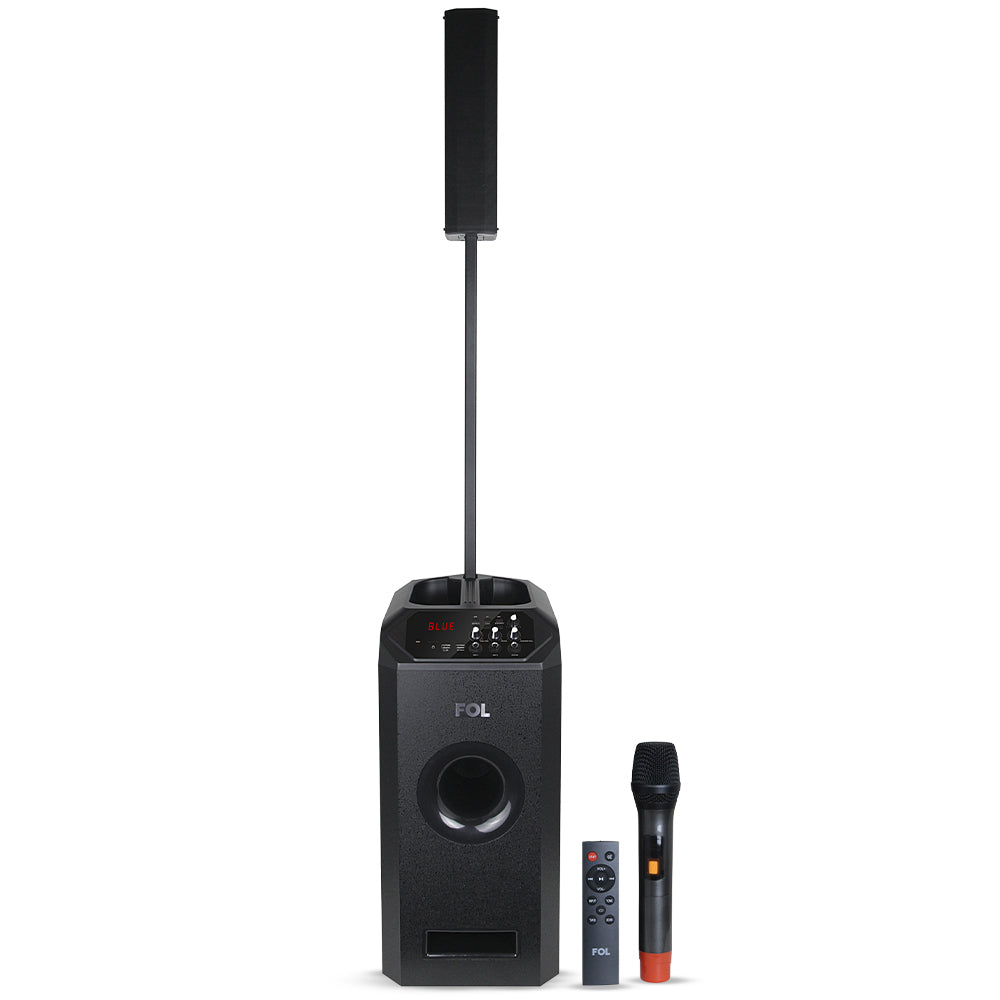 FS-T109 Torre de Audio con Subwoofer, Micrófono Inalámbrico y Entrada para Guitarra