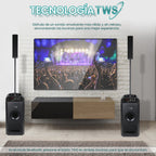 FS-T109 Torre de Audio con Subwoofer, Micrófono Inalámbrico y Entrada para Guitarra