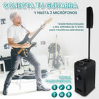 FS-T109 Torre de Audio con Subwoofer, Micrófono Inalámbrico y Entrada para Guitarra