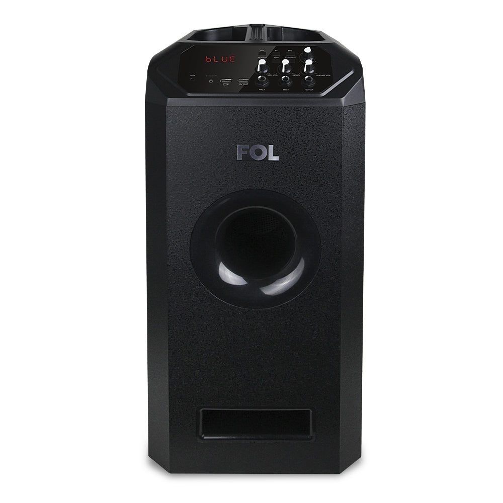 FS-T109 Torre de Audio con Subwoofer, Micrófono Inalámbrico y Entrada para Guitarra