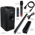 FS-T109 Torre de Audio con Subwoofer, Micrófono Inalámbrico y Entrada para Guitarra
