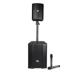 FS-T700 Torre de Sonido Recargable con 2 Micrófonos Inalámbricos y Entradas XLR/TRS