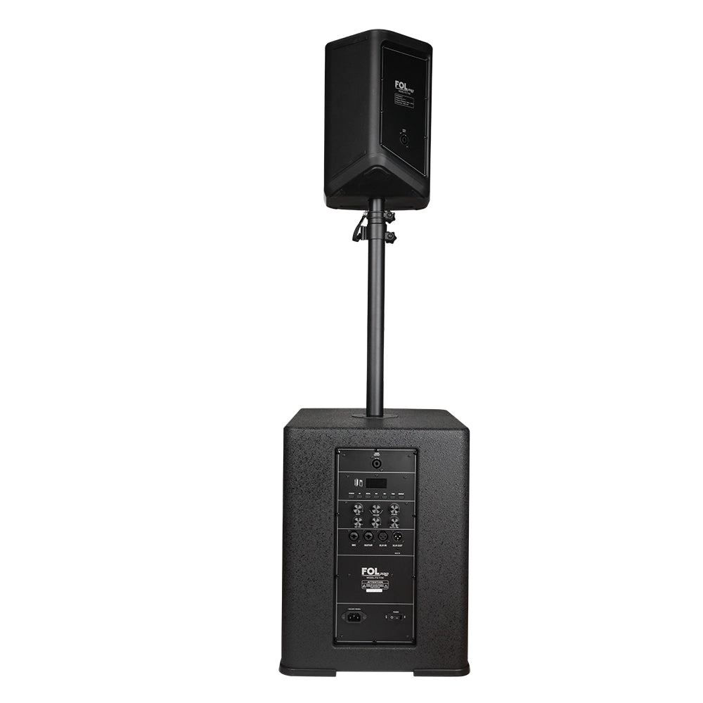 FS-T700 Torre de Sonido Recargable con 2 Micrófonos Inalámbricos y Entradas XLR/TRS