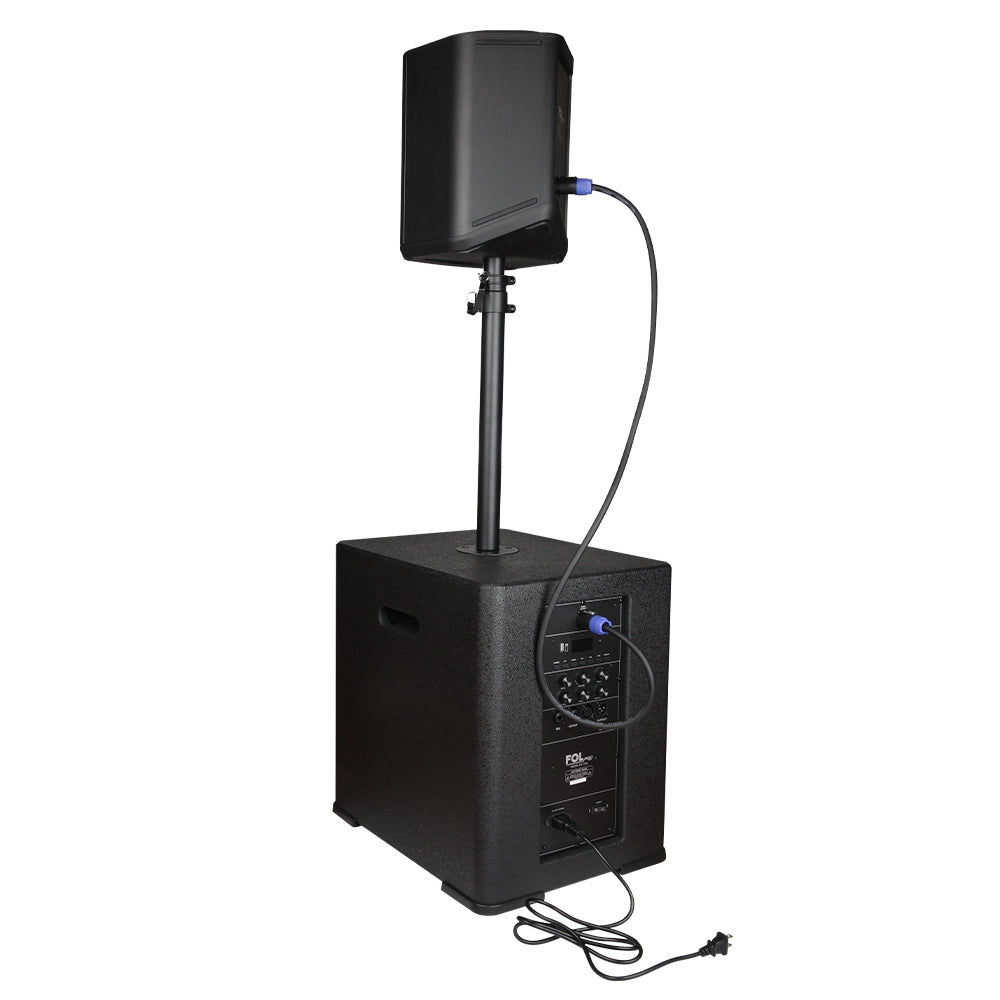 FS-T700 Torre de Sonido Recargable con 2 Micrófonos Inalámbricos y Entradas XLR/TRS