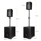 FS-T700 Torre de Sonido Recargable con 2 Micrófonos Inalámbricos y Entradas XLR/TRS