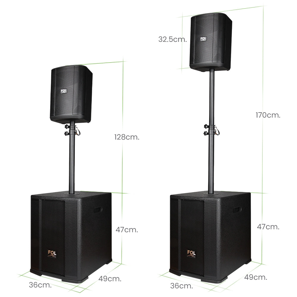 FS-T700 Torre de Sonido Recargable con 2 Micrófonos Inalámbricos y Entradas XLR/TRS
