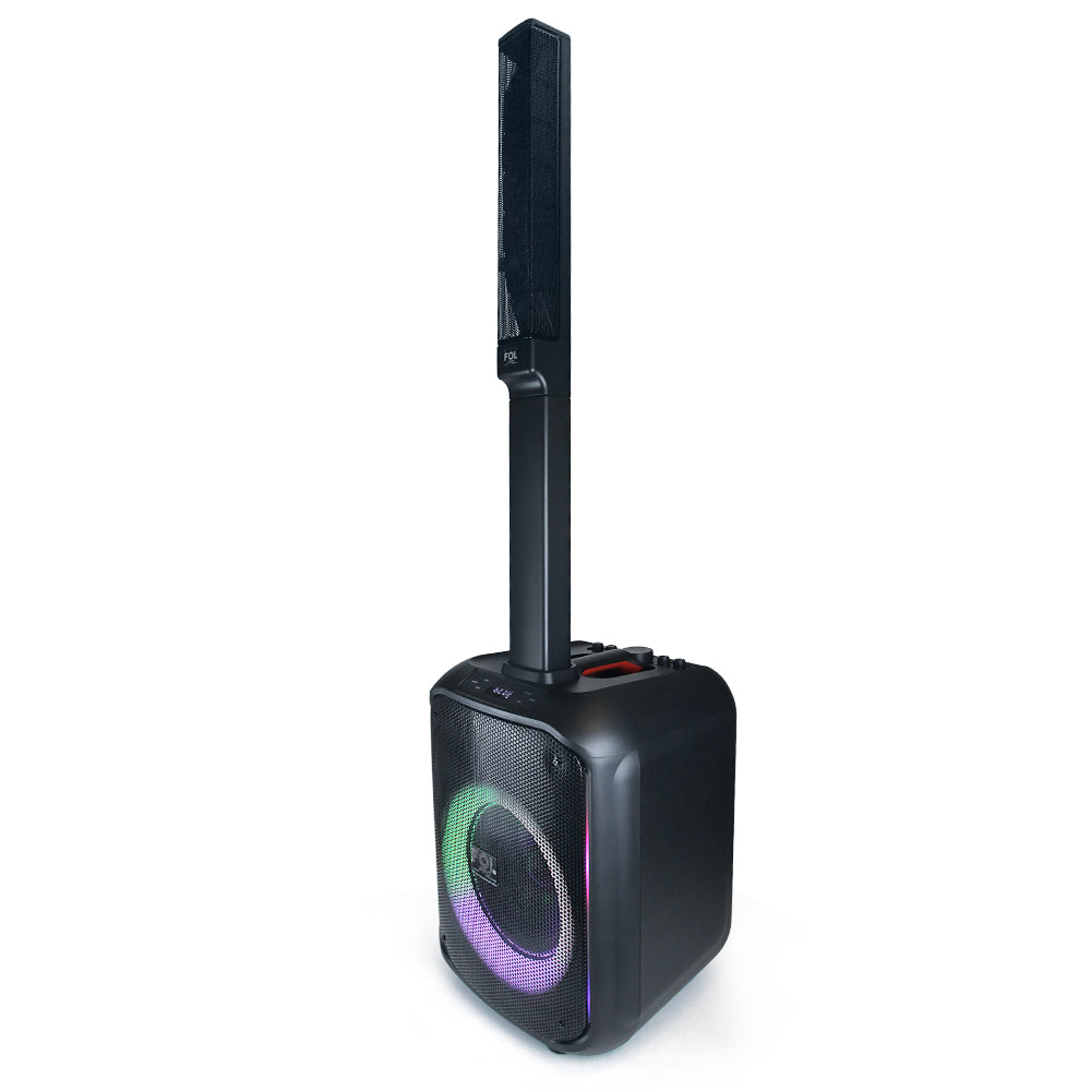 FS-T868 Torre de Sonido Portátil Recargable con Micrófono Inalámbrico y Luz RGB