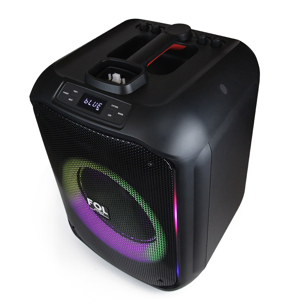 FS-T868 Torre de Sonido Portátil Recargable con Micrófono Inalámbrico y Luz RGB