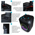 FS-T868 Torre de Sonido Portátil Recargable con Micrófono Inalámbrico y Luz RGB