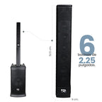 FS-T888 Torre de Sonido TWS de 420W con 2 Micrófonos Inalámbricos y Función Karaoke