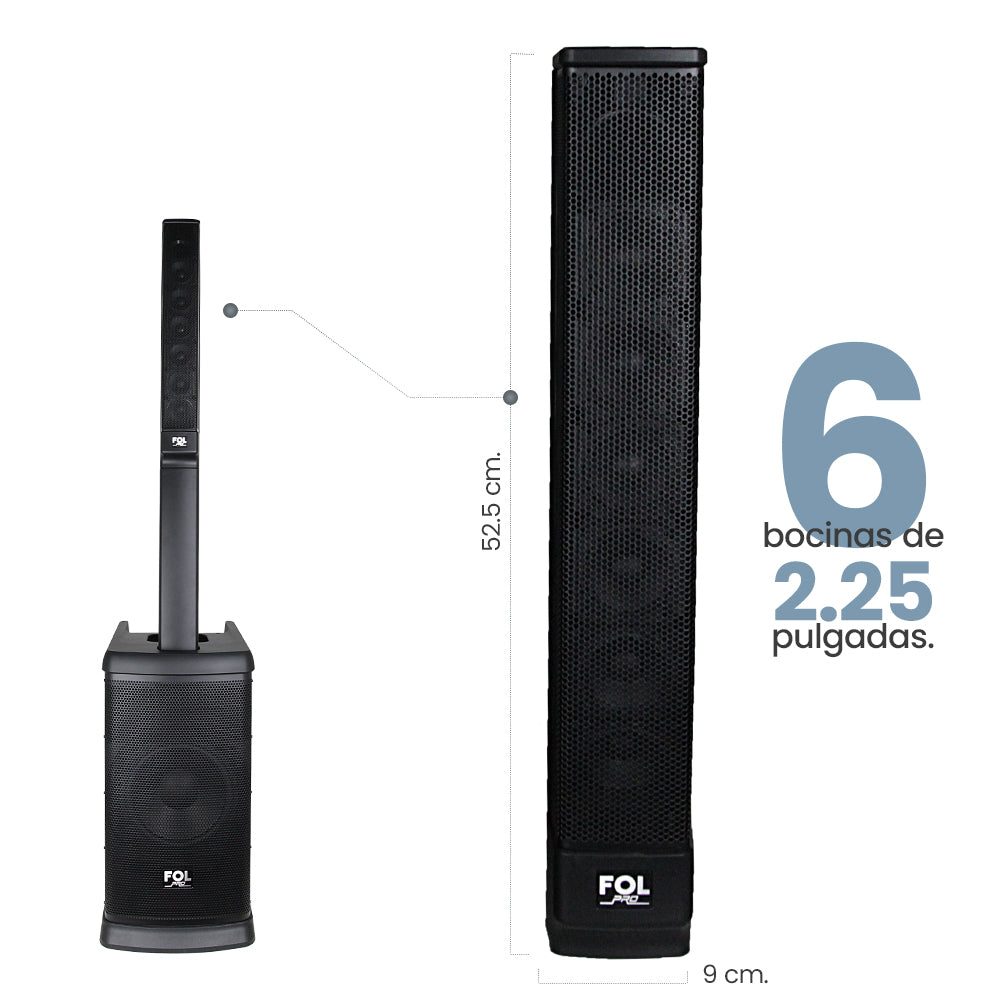 FS-T888 Torre de Sonido TWS de 420W con 2 Micrófonos Inalámbricos y Función Karaoke