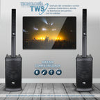 FS-T888 Torre de Sonido TWS de 420W con 2 Micrófonos Inalámbricos y Función Karaoke