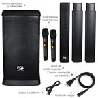 FS-T888 Torre de Sonido TWS de 420W con 2 Micrófonos Inalámbricos y Función Karaoke