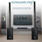 FS-T898 Torre de Sonido PRO Recargable con 2 Micrófonos Inalámbricos