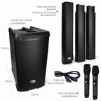 FS-T898 Torre de Sonido PRO Recargable con 2 Micrófonos Inalámbricos