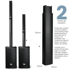 FS-T898 Torre de Sonido PRO Recargable con 2 Micrófonos Inalámbricos