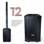 FS-T900 Torre de Sonido TWS 600W con Subwoofer de 12" y 2 Micrófonos Inalámbricos