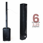 FS-T900 Torre de Sonido TWS 600W con Subwoofer de 12" y 2 Micrófonos Inalámbricos