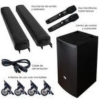 FS-T939 Torre de Sonido TWS de 600W con 2 Micrófonos Inalámbricos y Entradas XLR