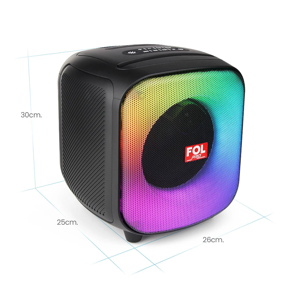 FS-L1106 Bocina TWS Recargable Portátil con Super Bass, Luz RGB y Agarradera Integrada