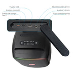 FS-L1106 Bocina TWS Recargable Portátil con Super Bass, Luz RGB y Agarradera Integrada