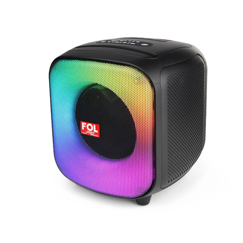FS-L1106 Bocina TWS Recargable Portátil con Super Bass, Luz RGB y Agarradera Integrada