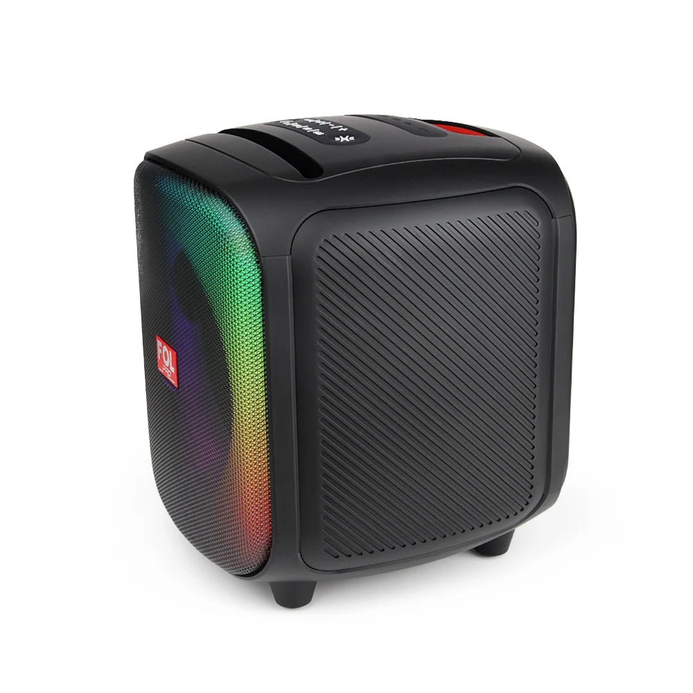 FS-L1106 Bocina TWS Recargable Portátil con Super Bass, Luz RGB y Agarradera Integrada